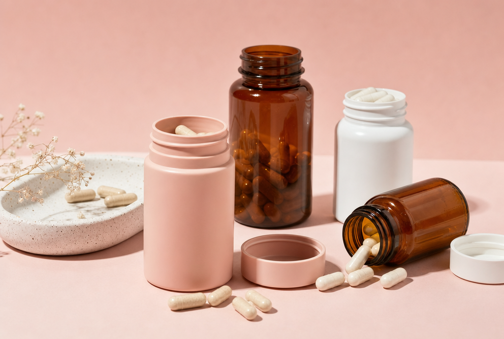 Probiotic bottles and capsules